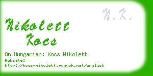 nikolett kocs business card